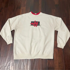 Vintage M&C Sportswear Double Collar Crewneck Sweater Women’s Large Red Birds